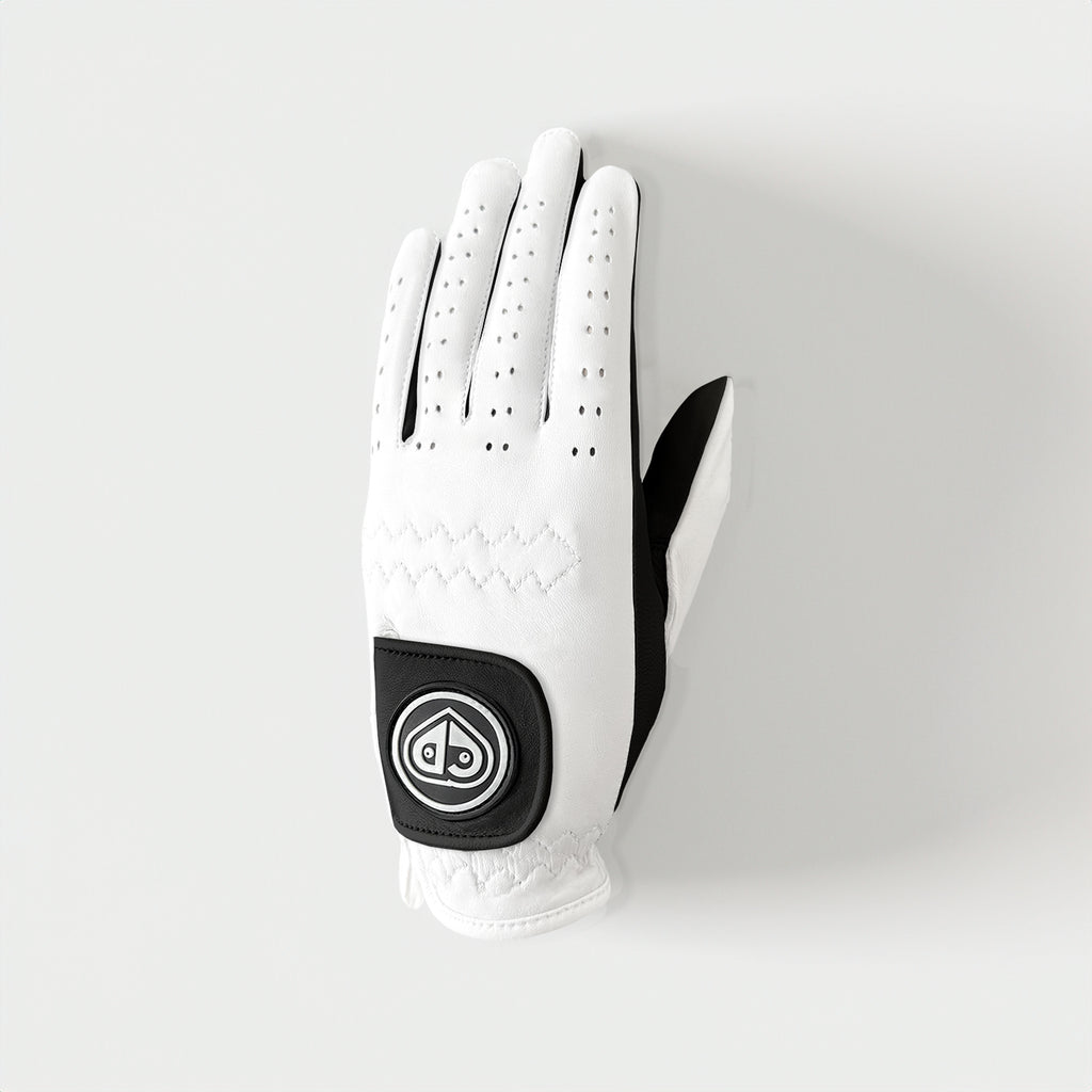 Men's Black & White Premium Cabretta Golf Glove