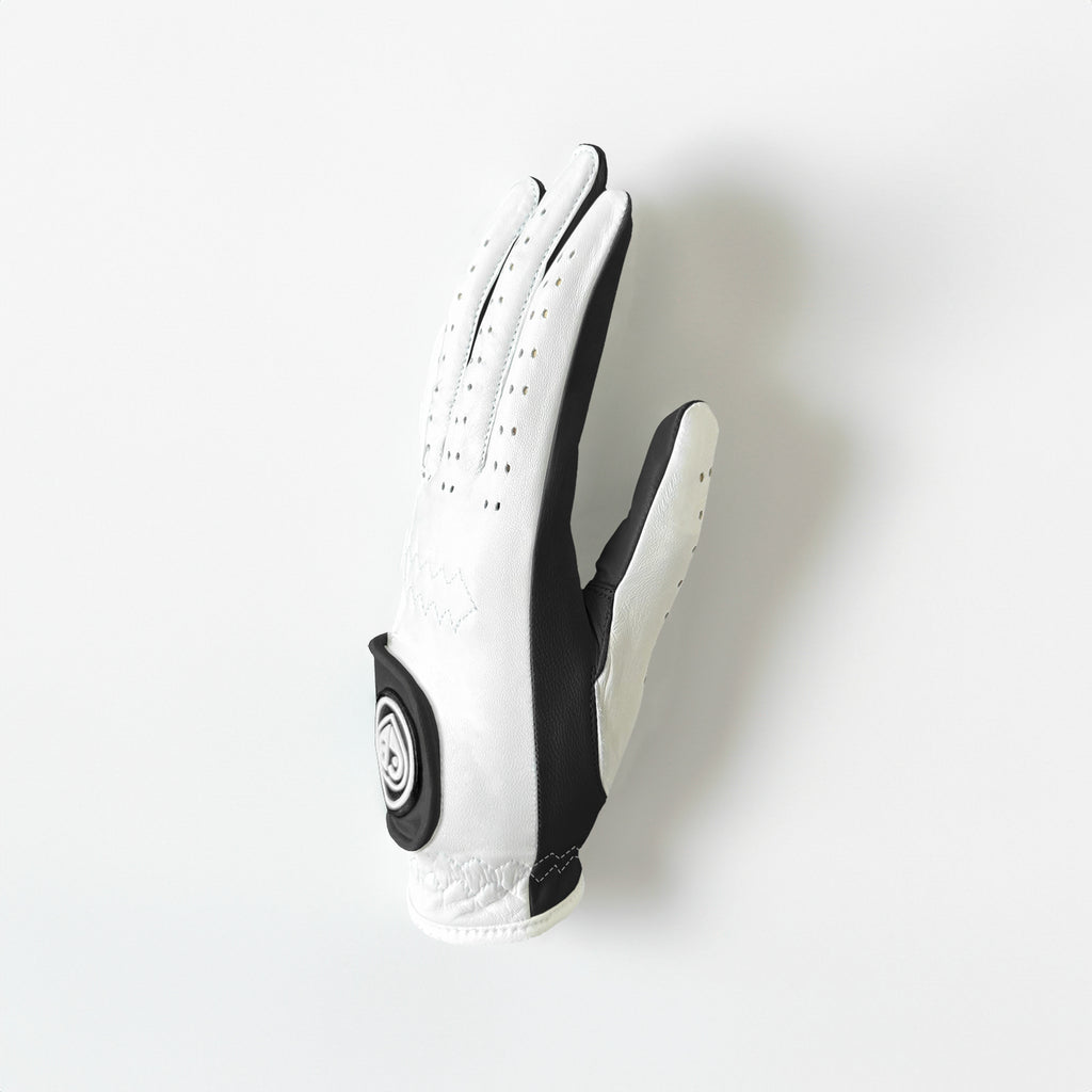 Men's Black & White Premium Cabretta Golf Glove