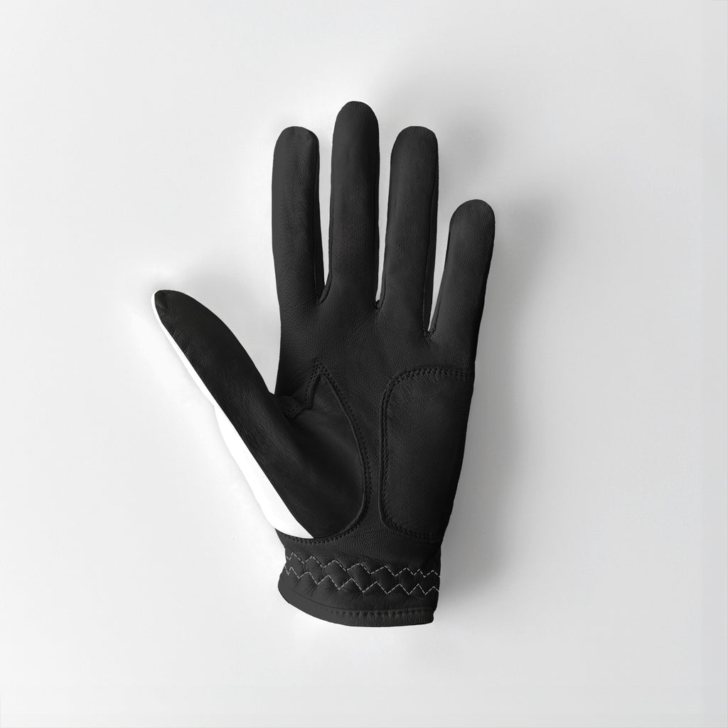 Men's Black & White Premium Cabretta Golf Glove