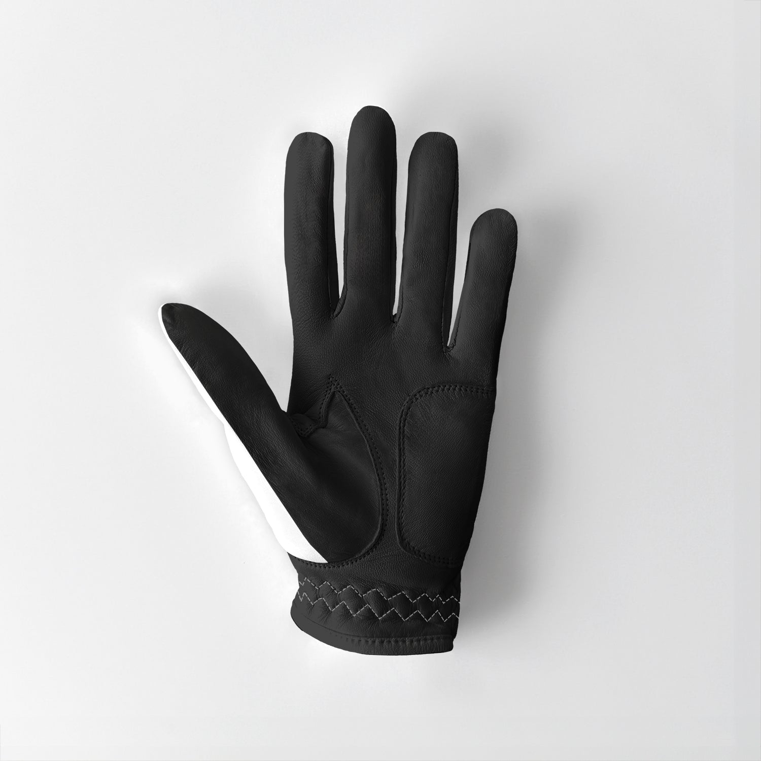 Women's Black & White Premium Cabretta Golf Glove